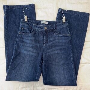 J. Jill Dark Wash Smooth Fit Jeans Size 4 | Stretch Mid Rise Classic Flare Denim